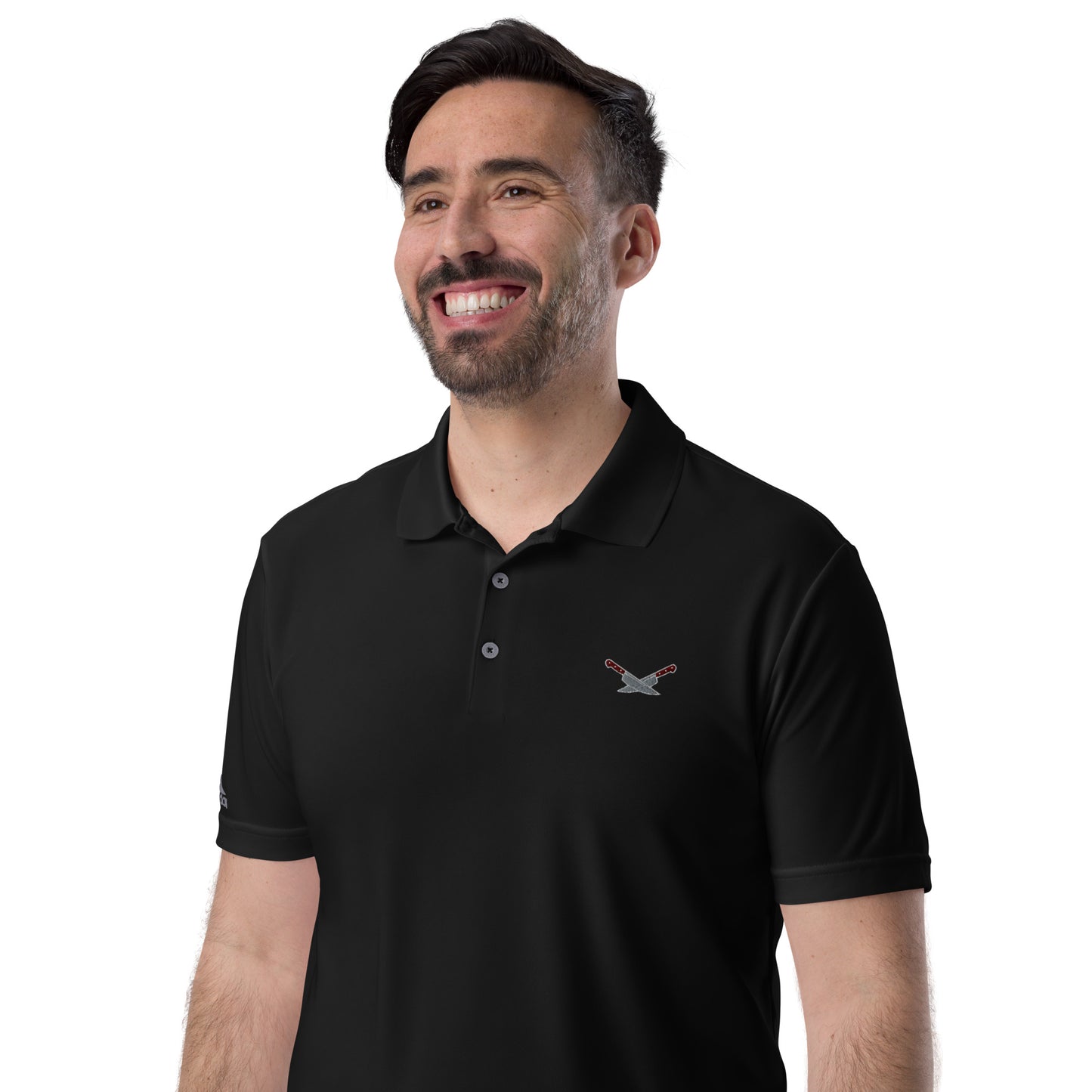 Alf's Kitchen - Knife logo - Adidas performance polo shirt