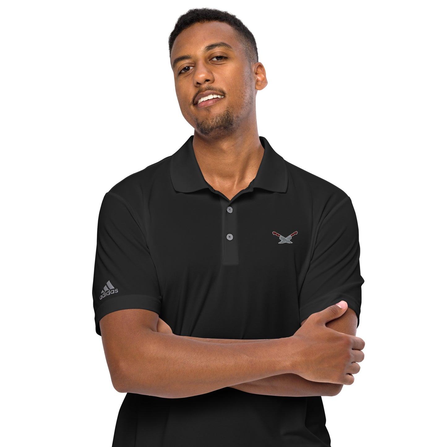 Alf's Kitchen - Knife logo - Adidas performance polo shirt