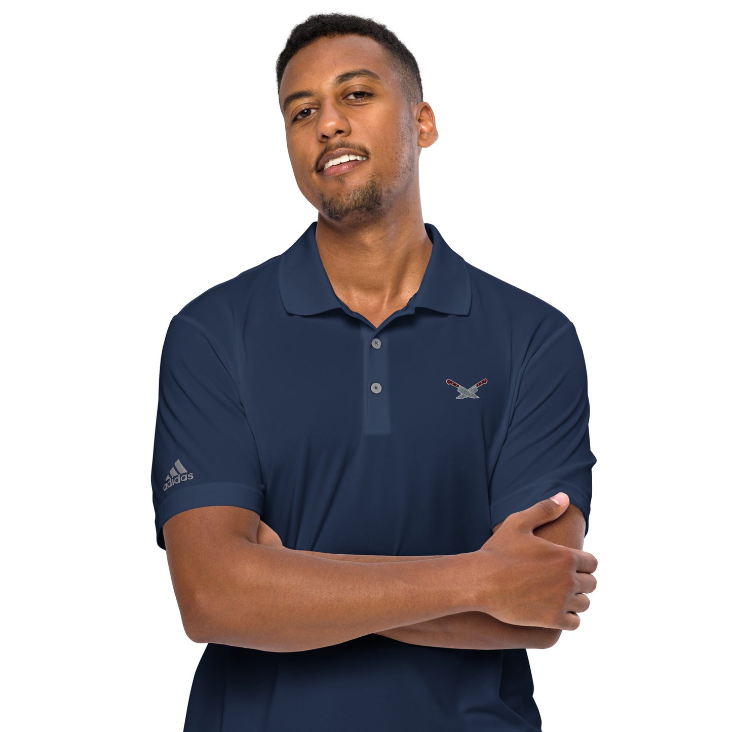 Alf's Kitchen - Knife logo - Adidas performance polo shirt