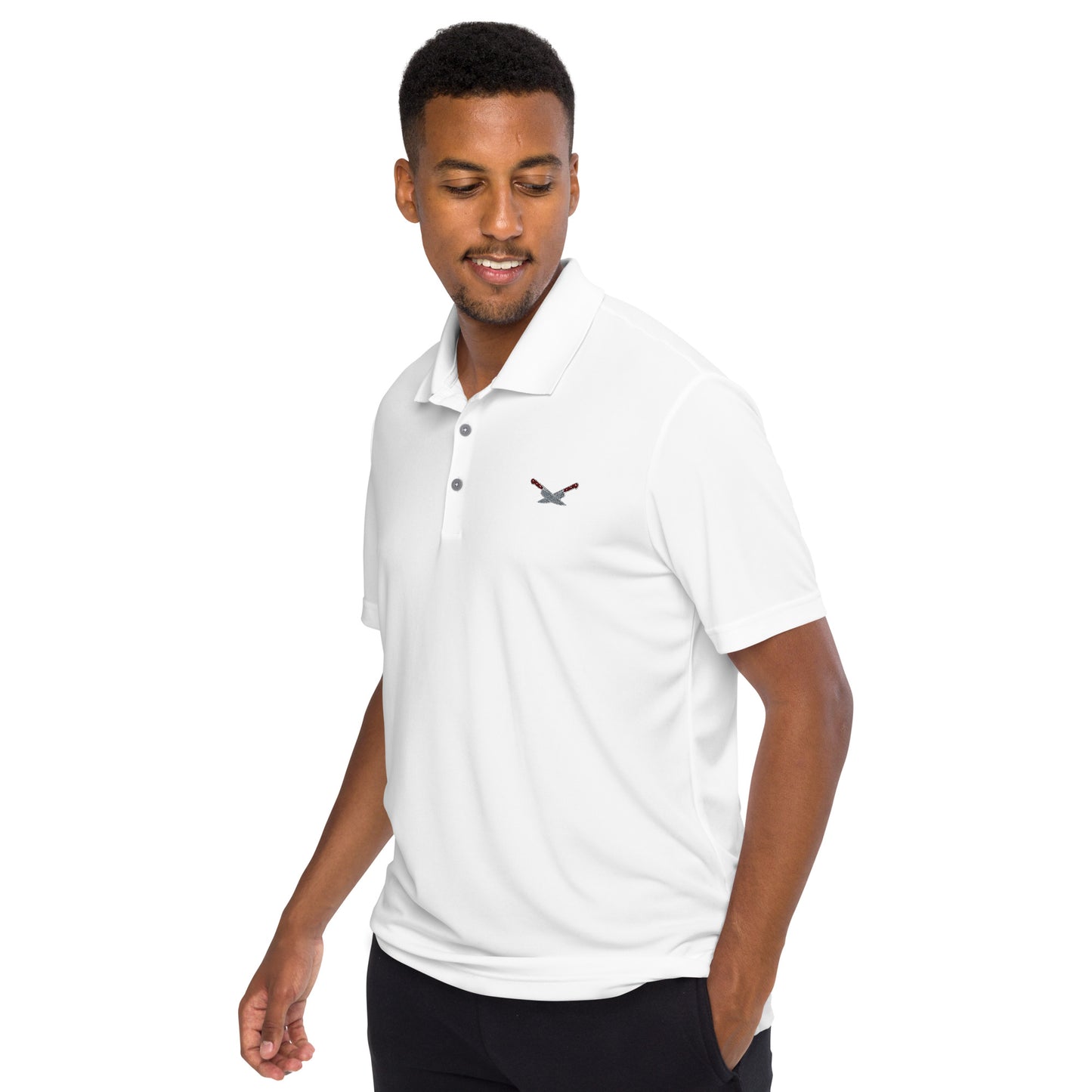 Alf's Kitchen - Knife logo - Adidas performance polo shirt