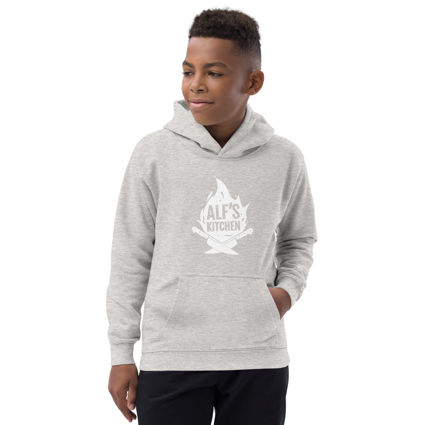 Alf's Kitchen - White Logo - Kids Hoodie